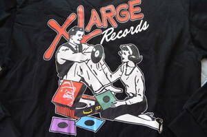 エクストララージ★xlarge recordsプリントや刺繍の長袖tシャツ（m・黒）