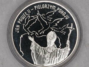 美品　シルバーコイン　SILVER925 記念メダル ポーランド教皇 ヨハネ・パウロ二世 平和の巡礼者 ミントコイン