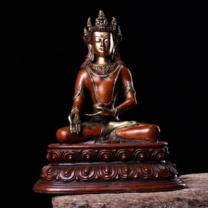 秘蔵 中國 清代 純銅塗金塗銀釈迦像です 仏像 寺寶 仏教美術 供養品 極細工 置物 時代物 唐物 中国古美術 NW181