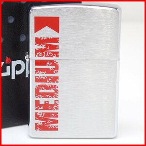 ★1円 未着火品 Zippo/ジッポー Marlboro/マルボロ MEDIUM オイルライター/シルバー×レッド/2005年/ケース付き&1844600110