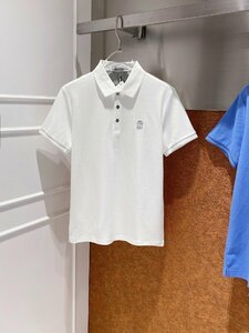 ブルネロクチネリ　BRUNELLO CUCINELLI メンズ　ポロシャツ　Tシャツ　刺繍ロゴ　シンプル　半袖　M-3XL　サイズ選択可能