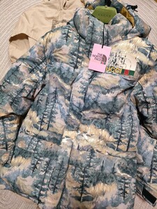 新品 未使用 GUCCI THE NORTH FACE コラボ ダウンジャケット M グッチ ノースフェイス メンズ 国内正規 2022年発売コレクション 迷彩グレー