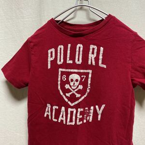 ラルフローレン　キッズ　スカル　プリントTシャツ　半袖Tシャツ　レッド　6 POLO RALPH LAUREN スカル　骸骨　ドクロ