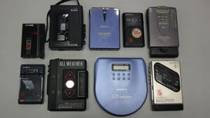 WALKMAN WM-FX2,PIONEER PK-R7AW,WALKMAN WM-FX1,SONY D-E700,SONY TCM-55,SONY WM-F203,NATIONAL RN-Z30、他2ラジオ