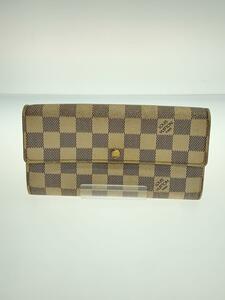 LOUIS VUITTON◆1)ポルト・フォイユ・サラ_ダミエ・アズール_WHT/PVC/WHT/レディース