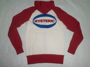 ★HYSTERIC GRAMOUR フルジップスウェットパーカ F 日本製ヒステリックグラマー フーディスウェット アイボリー/バーガンディ