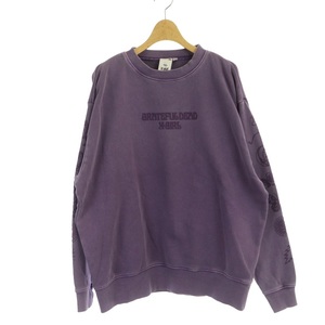 エックスガール × グレイトフルデッド 21AW PIGMENT DYED CREW SWEAT TOP スウェット カットソー 長袖 M 紫 パープル /DO ■OS レディース