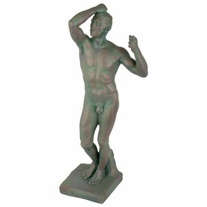 「青銅時代」男性裸像 彫像(1877年):模造青銅緑青風 彫刻 オーギュスト・ロダン パリ・オルセー美術館 輸入品