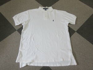 90s Ralph Lauren デッドストック ポロシャツ M USA製 オフホワイト L~XL ラルフローレン Polo RL ヴィンテージ オールド 半袖 シャツ