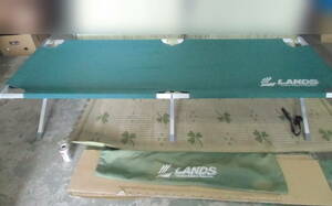 モ-740　LANDS ランズ 簡易ベッド 中古 　191cm 折りたたみ ベンチ　荷物置き アウトドア用品 寸法：191cm×72.5cm×H41cm