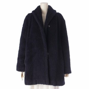 【マックスマーラ】Max mara テディベア アルパカ ウール ミディアム丈 アイコンコート ネイビー 36【中古】203043