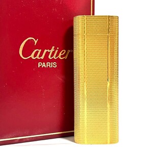 １円スタート Cartier カルティエ ライター ガスライター ゴールド 喫煙具 喫煙グッズ　箱付き　b8