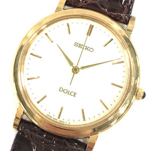 セイコー ドルチェ クォーツ 腕時計 5E61-0A80 メンズ 未稼働品 純正ベルト ラウンドフェイス ブランド小物 SEIKO