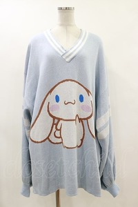 TRAVAS TOKYO / Cinnamoroll×COGIMYUN×FORTYTWOコラボ ラインニット サックス H-24-03-03-061-PU-TO-KB-ZT356