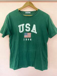 ブラウニー 半袖Tシャツ BROWNY グリーン 緑 USA 夏 ロゴTシャツ フリーサイズ