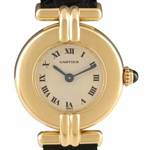 カルティエ CARTIER マスト コリゼ W1500353 腕時計 YG レザー クォーツ アイボリー レディース 【中古】