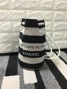 CHANEL/シャネル バッグ 黒×白/ブラック×ホワイト 巾着 ワンショルダーバッグ ボーダー バイカラー/横縞 肩掛け