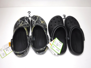 未使用 クロックス サイズ：29㎝ 2足セット classic realtree apc 迷彩/crocs coast clog ブラック 発送80サイズ