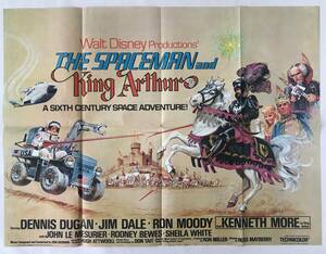 ★レア！1979年「The Spaceman and King Arthur 」イギリス版 オリジナル ポスター SFコメディ Original Quad Poster ウォルト ディズニー