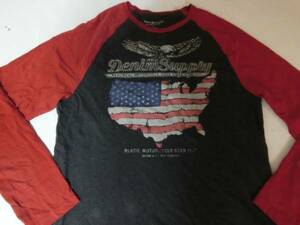 ★RALPHLAUREN DENIM & SUPPLY USA国土国旗デザイン ロンT US XL