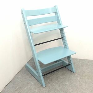 □ STOKKE TRIPP TRAPP ストッケ トリップトラップ ブルー 青 ベビーチェア 椅子 北欧 家具 高さ調整 子供椅子 木製 いす チェア□24032702