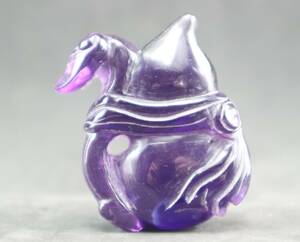 中國 時代物 獸瓢箪形 / 壽葫蘆形紫水晶珮墜 唐物