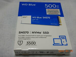 未使用未開封：Western Digital製 M.2SSD (NVMe) WD SN570 500GB