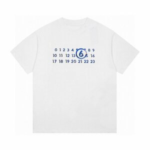 素敵★MM6 MAISON MARGIELA ロゴTシャツ ナンバーロゴ ユニセックス オーバーサイズ 半袖Tシャツ Lサイズ