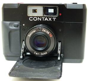 18K CONTAX T コンタックス ブラック 黒 Carl Zeiss Sonnar 2.8 38 T* カールツァイス ゾナー ボディ 1円スタート コンパクトカメラ
