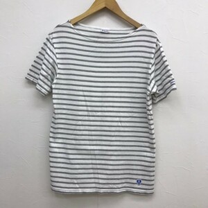 送料無料【size.3】良品 日本製 ORCIVAL オーチバル ボーダー 薄手 半袖Tシャツ メンズ バスクシャツ カットソー 検索用(セントジェームス