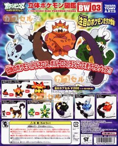 立体ポケモン図鑑　BW03フルコンプ６種10体＋POP【ポカブ、チャオブー、エンブオー、チョロネコ、レパルダス、ヤナップ、ヤナッキー