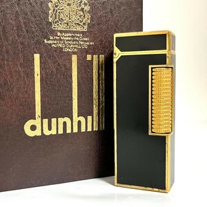 １円スタート dunhill ダンヒル ライター ガスライター ゴールド ブラック 喫煙具 ローラー式 a21