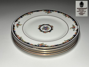 【瑞】ウェッジウッドWEDGWOOD OSBORNE　ケーキ皿４枚　径：１７．６ｃｍ