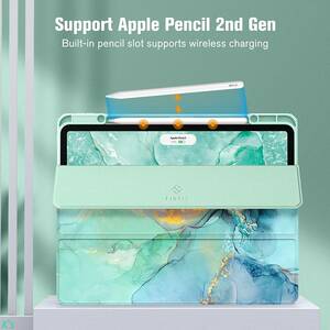 マーブルグリーン iPad Pro 12.9 第6世代 ( 2022 / 2021 / 2020 / 2018 ) Pencil 2対応 オートスリープ / ウェイク対応 ケース カバー