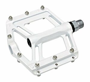 処分 wellgo製 アキコーポレーション THIN FLAT PEDAL アルミペダル かっこいい 薄型踏み面広め 白 PD-WG-225 ゆうメール可