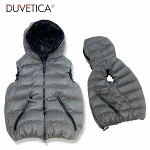 正規品 DUVETICA デュベティカ カシミヤ ダウンベスト ジレ Down Vest ジップアップ ブルゾン 48 グレー メンズ