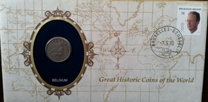 ☆未開封 1922年 ベルギー フラン貨 フランクリンミント「世界の偉大な歴史的コイン」シリーズ☆
