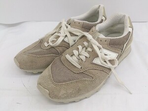 ◇ NEW BALANCE ニューバランス D WL996HR2 スニーカー シューズ サイズ24.5cm ベージュ系 ホワイト レディース P