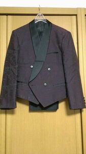 スペンサージャケット ２点セット エンジ AS タキシード 舞台衣装　(2)
