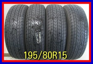 ■中古タイヤ■　195/80R15 107/105L LT YOKOHAMA JOB RY52 ハイエース 小型トラック等 4本 夏タイヤ オンロード 激安 送料無料　U444