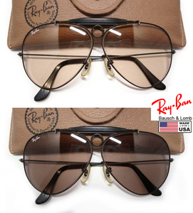 希少Vintage B&L RayBan SHOOTER Changeable調光チェンジブル レンズ62mmブラックUSA製シュータblackアメリカoldボシュロムBL黒shooting