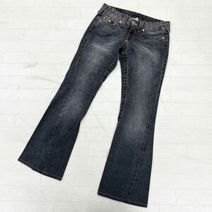 1366◎ USA製 TRUE RELIGION トゥルーレリジョン パンツ デニム ジーパン ジーンズ ブーツカット グレー レディース25