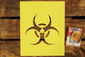 バイオハザード ロゴマーク ステンシル 型紙 ◆ 生物災害 塗装 6インチ
