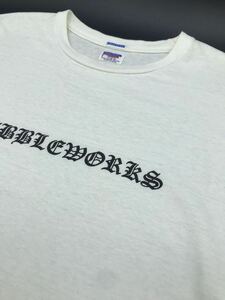 【日本製】WAREHOUSE 長袖ウエアハウス Teeシャツ DUBLE WORKS ダブル ワークス /白/L/ビンテージ クロムハーツ