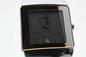 美品 ラドー ダイヤスター 152.0332.3 デイト スクエア シルバー クォーツ メンズ 腕時計 RADO