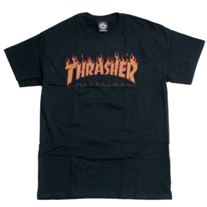 セール SALE 新品 THRASHER スラッシャー Tシャツ US企画 インポート ファイヤー フレイム FLAME MAG ロゴ 黒 ブラック S