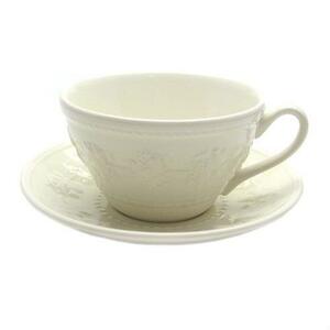 ◆送料無料 Wedgwood (ウェッジウッド) フェスティビティ アイボリー ティーカップ&ソーサー【並行輸入品】 ●数量限定