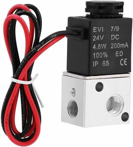 DC24V TOPINCN DC12V / 24V 1/8“BSP 3方向2ポジション 電磁弁 エアバルブ ソレノイド レギュレー