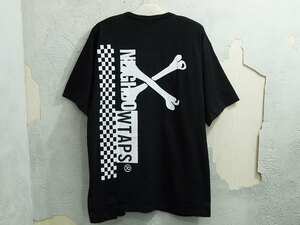 美品 WTAPS NEIGHBORHOOD RIPPER SS TEE Tシャツ クロスボーン ロゴ 黒 ブラック BLACK L ダブルタップス ネイバーフッド 19AW FT