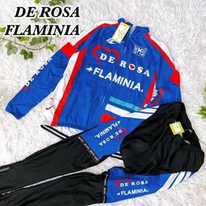 送料無料　タグ付き　DE ROSA デローザ フラミニア FLAMINIA サイクルジャージ　サイクルウェア　セットアップ 上下セット　長袖　M